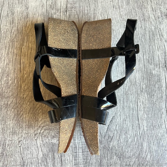 Mephisto Wedges Sandals Black Patent Leather Size 42 - Picture 3 of 9